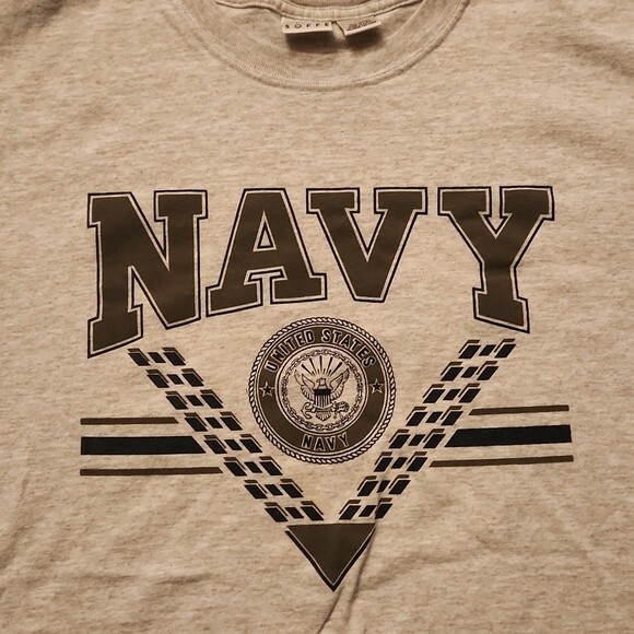 US Military Navy Men's Gray T-Shirt Size XL - Picture 2 of 5